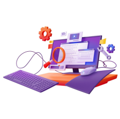 Vector image of Desktop in purple color